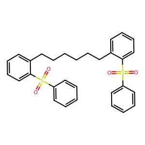 1-(Benzenesulfonyl)-2-[6-[2-(benzenesulfonyl)phenyl]hexyl]benzene structure