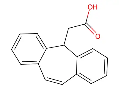 5H-Dibenzo(A,D)cyclohepten-5-ylacetic acid structure