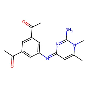 2-Amino-4-(3,5-diacetylphenyl)imino-1,4-dihydro-1,6-dimethylpyrimidine structure