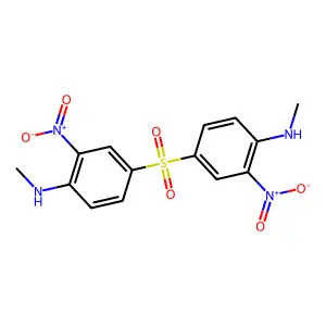 N-methyl-4-[4-(methylamino)-3-nitrophenyl]sulfonyl-2-nitroaniline structure