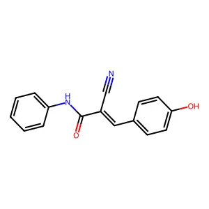 2-cyano-3-(4-hydroxyphenyl)-N-phenylprop-2-enamide structure