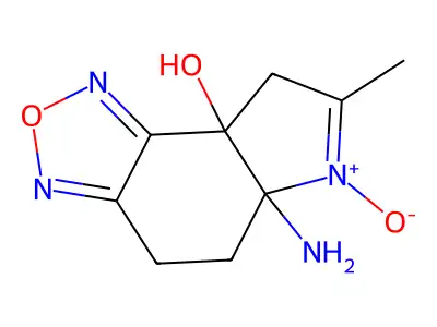8aH-Pyrrolo[3,2-e]-2,1,3-benzoxadiazol-8a-ol,5a-amino-4,5,5a,8-tetrahydro-7-methyl-,6-oxide(9CI) structure