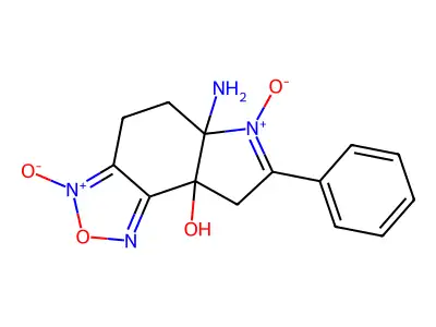 8aH-Pyrrolo[3,2-e]-2,1,3-benzoxadiazol-8a-ol,5a-amino-4,5,5a,8-tetrahydro-7-phenyl-,3,6-dioxide(9CI) structure