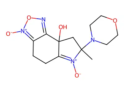 7-methyl-7-morpholin-4-yl-3,6-dioxido-5,8-dihydro-4H-pyrrolo[2,3-g][2,1,3]benzoxadiazole-3,6-diium-8a-ol structure