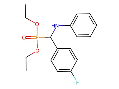 N-[diethoxyphosphoryl-(4-fluorophenyl)methyl]aniline structure