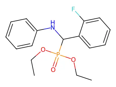 N-[diethoxyphosphoryl-(2-fluorophenyl)methyl]aniline structure