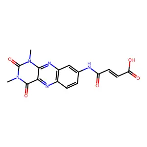 4-[(1,3-dimethyl-2,4-dioxo-1,2,3,4-tetrahydrobenzo[g]pteridin-8-yl)amino]-4-oxo-2-butenoic acid structure