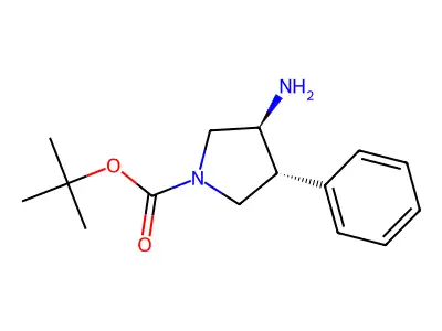 Tert-butyl 3-amino-4-phenylpyrrolidine-1-carboxylate structure
