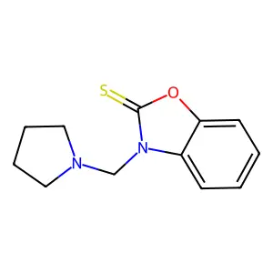 3-(Pyrrolidin-1-ylmethyl)-1,3-benzoxazole-2-thione structure