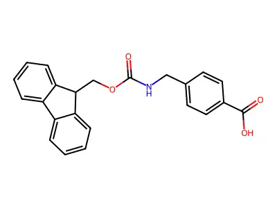 4-(((((9H-Fluoren-9-yl)methoxy)carbonyl)amino)methyl)benzoic acid structure