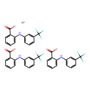 Tris(2-((3-(trifluoromethyl)phenyl)amino-kappaN)benzoato-kappaO)aluminum structure