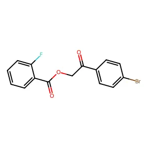 Benzoic acid, 2-fluoro-, 2-(4-bromophenyl)-2-oxoethyl ester structure