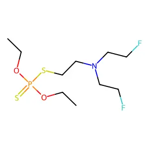 Phosphorodithioic acid, S-(2-(bis(2-fluoroethyl)amino)ethyl) O,O-diethyl ester structure
