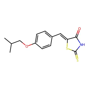 (5E)-5-(4-isobutoxybenzylidene)-2-mercapto-1,3-thiazol-4(5H)-one structure