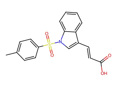 3-[1-(p-Tolylsulfonyl)indol-3-yl]prop-2-enoic acid structure