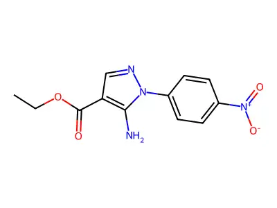 ethyl 5-amino-1-(4-nitrophenyl)-1H-pyrazole-4-carboxylate structure