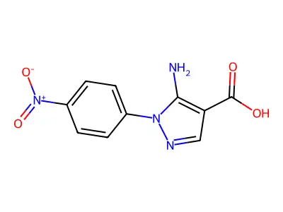 5-amino-1-(4-nitrophenyl)-1H-pyrazole-4-carboxylic acid structure