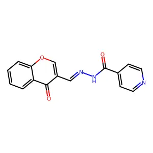 4-Pyridinecarboxylic acid, 2-[(4-oxo-4H-1-benzopyran-3-yl)methylene]hydrazide structure