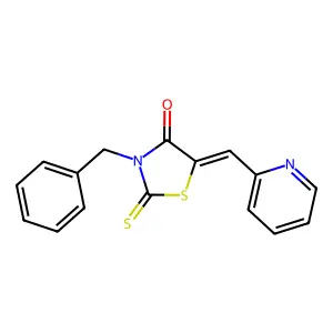 3-Benzyl-5-(2-pyridylmethylene)-2-thioxo-1,3-thiazolidin-4-one structure