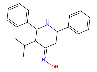 (NE)-N-(2,6-diphenyl-3-propan-2-ylpiperidin-4-ylidene)hydroxylamine structure