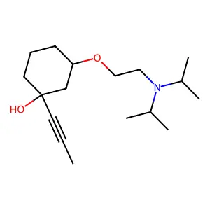 Cyclohexanol, 1-, 3-diisopropylamino-2-ethoxy-1-propynyl- structure