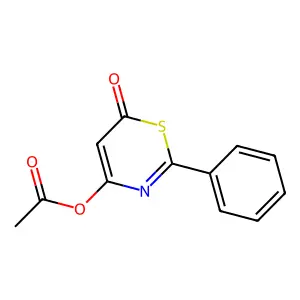 6H-1,3-Thiazin-6-one, 4-hydroxy-2-phenyl-, acetate structure