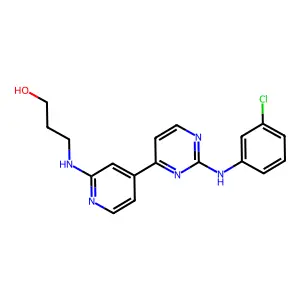 1-propanol, 3-[[4-[2-[(3-chlorophenyl)amino]-4-pyrimidinyl]-2-pyridinyl]amino]- structure