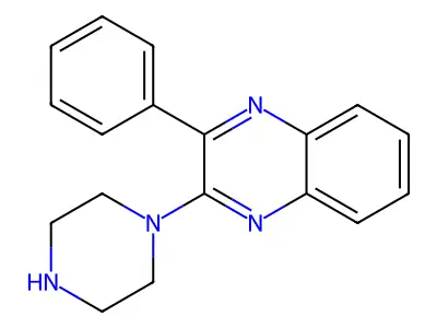 2-Phenyl-3-(1-piperazinyl)quinoxaline structure