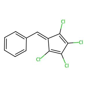 [(2,3,4,5-Tetrachlorocyclopenta-2,4-dien-1-ylidene)methyl]benzene structure