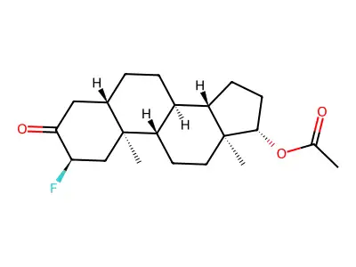 2-Fluoro-3-oxoandrostan-17-yl acetate structure