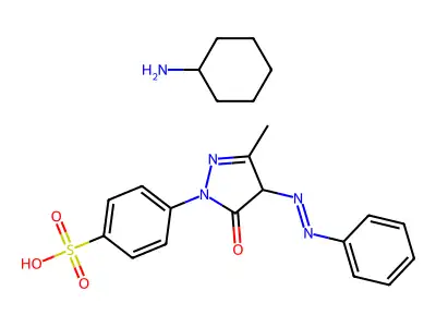 4-{3-methyl-5-oxo-4-[(e)-phenyldiazenyl]-4,5-dihydro-1h-pyrazol-1-yl}benzenesulfonic acid- cyclohexanamine(1:1) structure