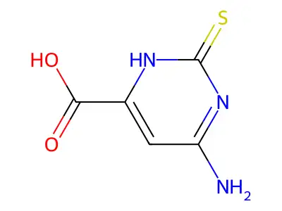6-Amino-2-sulfanylidene-2,3-dihydropyrimidine-4-carboxylic acid structure