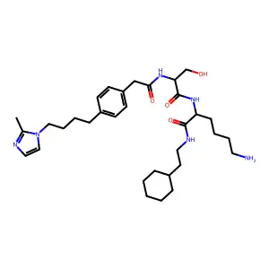 [CYCLOHEXYLETHYL]-[[[[4-[2-METHYL-1-IMIDAZOLYL-BUTYL]PHENYL]ACETYL]-SERYL]-LYSINYL]-AMINE structure