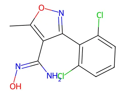 3-(2,6-dichlorophenyl)-N'-hydroxy-5-methyl-1,2-oxazole-4-carboximidamide structure