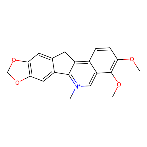 3,4-dimethoxy-6-methyl-12H-[1,3]dioxolo[5,6]indeno[1,2-c]isoquinolin-6-ium structure
