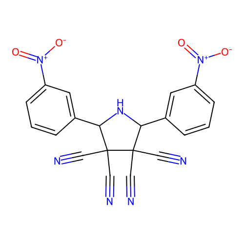 2,5-Bis(3-nitrophenyl)pyrrolidine-3,3,4,4-tetracarbonitrile structure