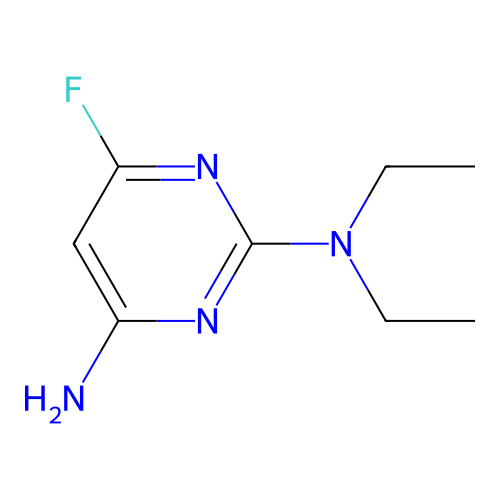 N-(4-amino-6-fluoro-2-pyrimidinyl)-N,N-diethylamine structure