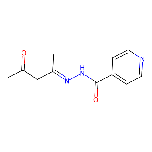 N'-[(2E)-4-oxopentan-2-ylidene]pyridine-4-carbohydrazide structure