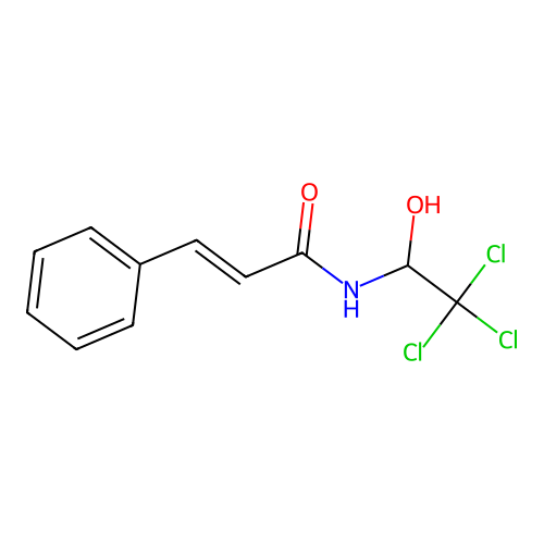 3-phenyl-N-(2,2,2-trichloro-1-hydroxyethyl)prop-2-enamide structure