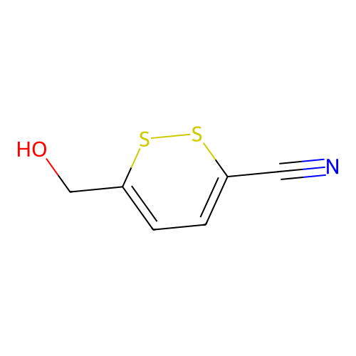 6-(Hydroxymethyl)dithiine-3-carbonitrile structure