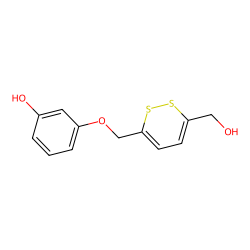 3-[[6-(Hydroxymethyl)dithiin-3-yl]methoxy]phenol structure