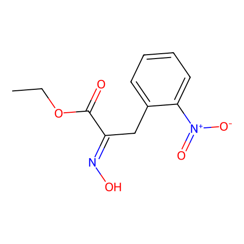 ethyl (2E)-2-hydroxyimino-3-(2-nitrophenyl)propanoate structure