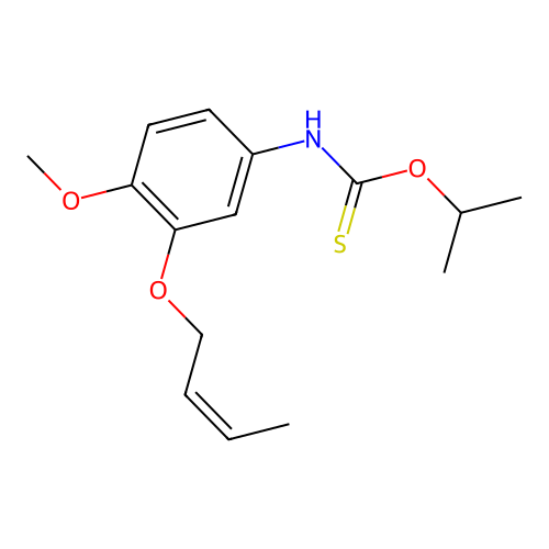 Carbamothioic acid, (3-(2-butenyloxy)-4-methoxyphenyl)-, O-(1-methylethyl) ester structure