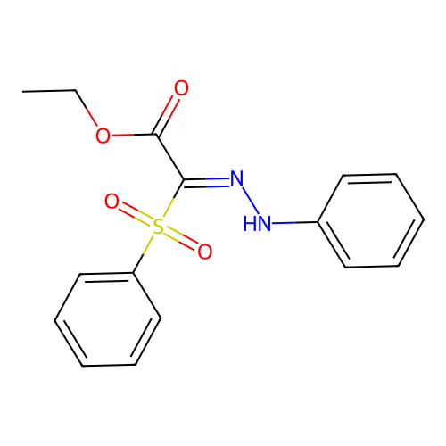 Ethyl 2-(benzenesulfonyl)-2-(phenylhydrazinylidene)acetate structure