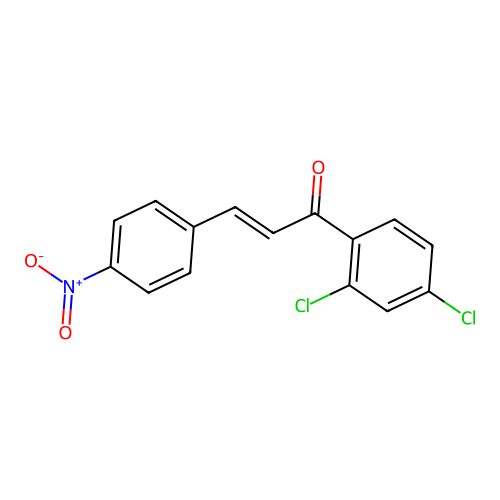 (2E)-1-(2,4-dichlorophenyl)-3-(4-nitrophenyl)prop-2-en-1-one structure