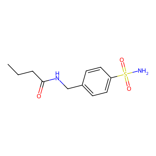 N-[(4-sulfamoylphenyl)methyl]butanamide structure