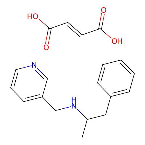 Pyridine, 3-(((alpha-methylphenethyl)amino)methyl)-, maleate (1:1) structure