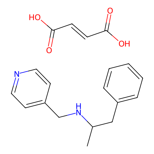 Pyridine, 4-(((alpha-methylphenethyl)amino)methyl)-, maleate (1:1) structure