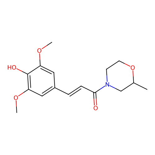 Morpholine, 4-(3,5-dimethoxy-4-hydroxycinnamoyl)-2-methyl- structure