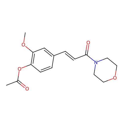 Morpholine, 4-(4-hydroxy-3-methoxycinnamoyl)-, acetate structure
